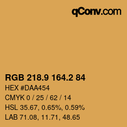 カラーコード: RGB 218.9 164.2 84 | qconv.com