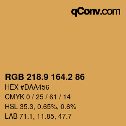 カラーコード: RGB 218.9 164.2 86 | qconv.com