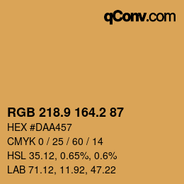 カラーコード: RGB 218.9 164.2 87 | qconv.com