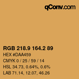 カラーコード: RGB 218.9 164.2 89 | qconv.com