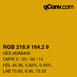 カラーコード: RGB 218.9 164.2 9 | qconv.com