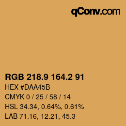 Color code: RGB 218.9 164.2 91 | qconv.com