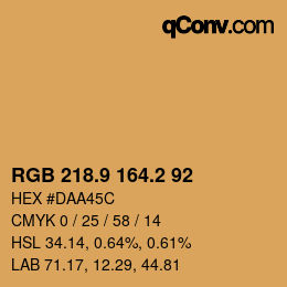 カラーコード: RGB 218.9 164.2 92 | qconv.com
