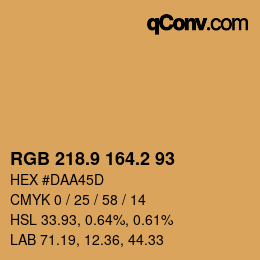 カラーコード: RGB 218.9 164.2 93 | qconv.com
