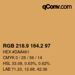 Color code: RGB 218.9 164.2 97 | qconv.com