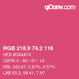 カラーコード: RGB 218.9 74.2 116 | qconv.com