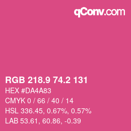 カラーコード: RGB 218.9 74.2 131 | qconv.com