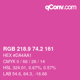 カラーコード: RGB 218.9 74.2 161 | qconv.com