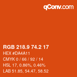 Color code: RGB 218.9 74.2 17 | qconv.com