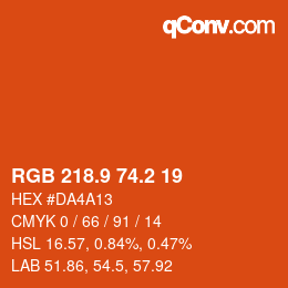 Color code: RGB 218.9 74.2 19 | qconv.com