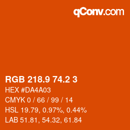 Código de color: RGB 218.9 74.2 3 | qconv.com