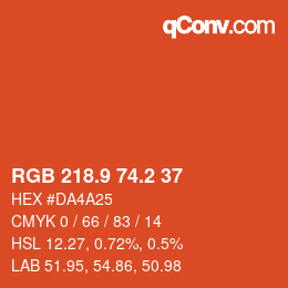 Color code: RGB 218.9 74.2 37 | qconv.com