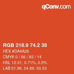 Color code: RGB 218.9 74.2 38 | qconv.com