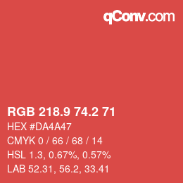 Color code: RGB 218.9 74.2 71 | qconv.com