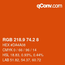 Color code: RGB 218.9 74.2 8 | qconv.com