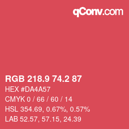 カラーコード: RGB 218.9 74.2 87 | qconv.com