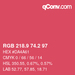 カラーコード: RGB 218.9 74.2 97 | qconv.com