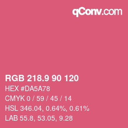 カラーコード: RGB 218.9 90 120 | qconv.com