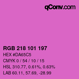 Color code: RGB 218 101 197 | qconv.com