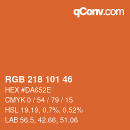 Color code: RGB 218 101 46 | qconv.com