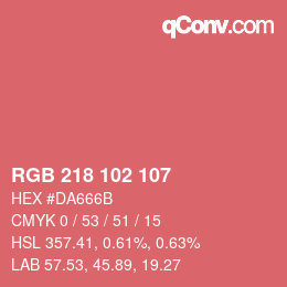 Color code: RGB 218 102 107 | qconv.com
