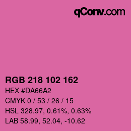 Color code: RGB 218 102 162 | qconv.com