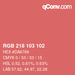 Color code: RGB 218 103 102 | qconv.com