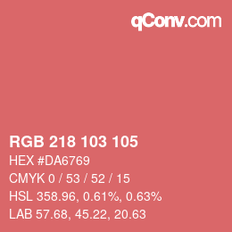 カラーコード: RGB 218 103 105 | qconv.com