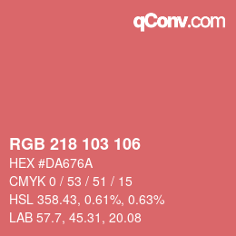 Color code: RGB 218 103 106 | qconv.com