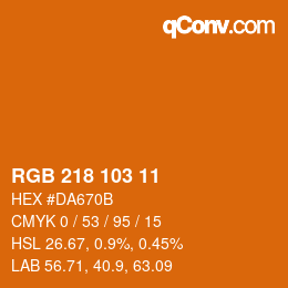 カラーコード: RGB 218 103 11 | qconv.com