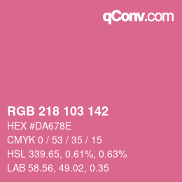 カラーコード: RGB 218 103 142 | qconv.com