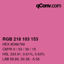 Color code: RGB 218 103 153 | qconv.com