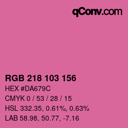 カラーコード: RGB 218 103 156 | qconv.com
