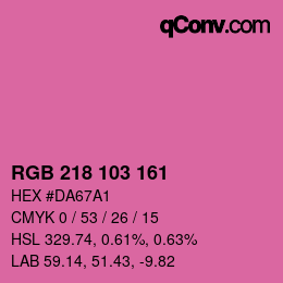 Color code: RGB 218 103 161 | qconv.com