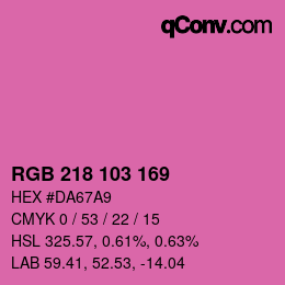 カラーコード: RGB 218 103 169 | qconv.com