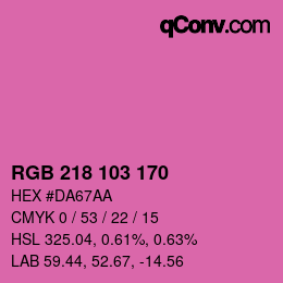 Color code: RGB 218 103 170 | qconv.com