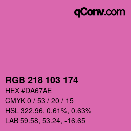 Color code: RGB 218 103 174 | qconv.com
