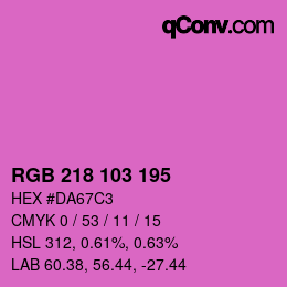 Color code: RGB 218 103 195 | qconv.com