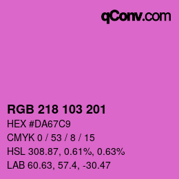 Color code: RGB 218 103 201 | qconv.com