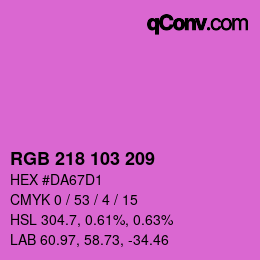 Color code: RGB 218 103 209 | qconv.com