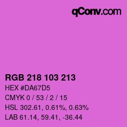Color code: RGB 218 103 213 | qconv.com