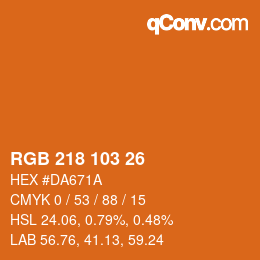 カラーコード: RGB 218 103 26 | qconv.com