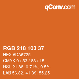 颜色代码: RGB 218 103 37 | qconv.com