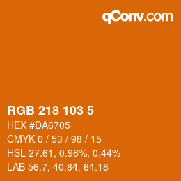 カラーコード: RGB 218 103 5 | qconv.com
