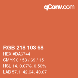 颜色代码: RGB 218 103 68 | qconv.com