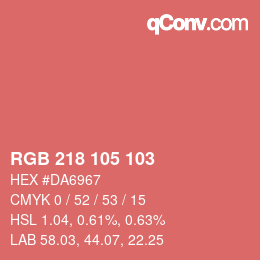 Color code: RGB 218 105 103 | qconv.com