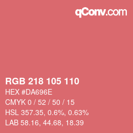 Color code: RGB 218 105 110 | qconv.com