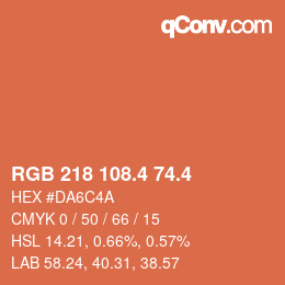 カラーコード: RGB 218 108.4 74.4 | qconv.com
