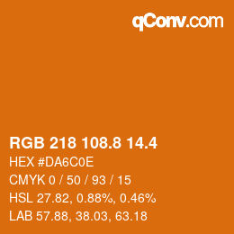 カラーコード: RGB 218 108.8 14.4 | qconv.com