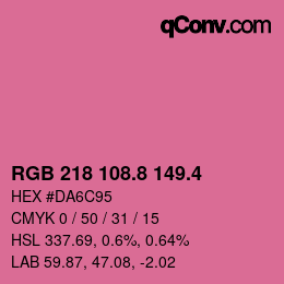 カラーコード: RGB 218 108.8 149.4 | qconv.com